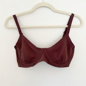 Skims Fits Everybody Bra Chocolate Brown Underwire Adjustable Soft Unpadded 34DD